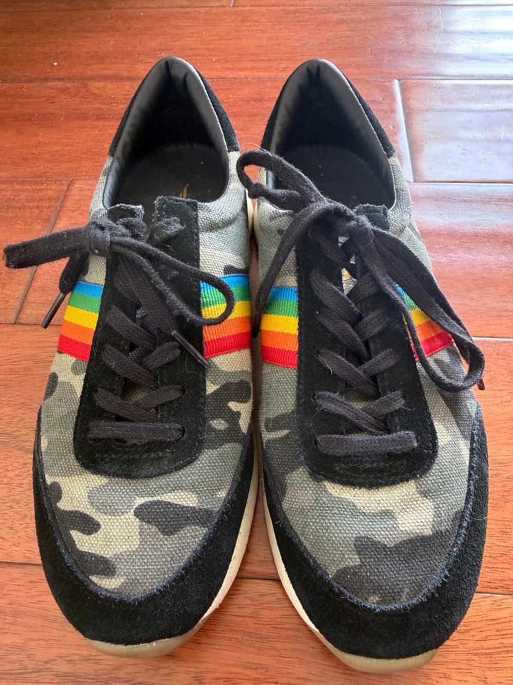 Gola Montreal Rainbow Stripe Camo Sneakers Size 7